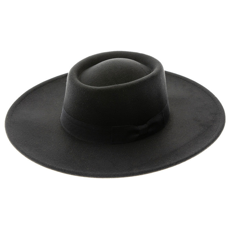 DNMC | Large Brim Vegan Felt Boater Hat | Hats Unlimited Adjustable / Dark Taupe Female
