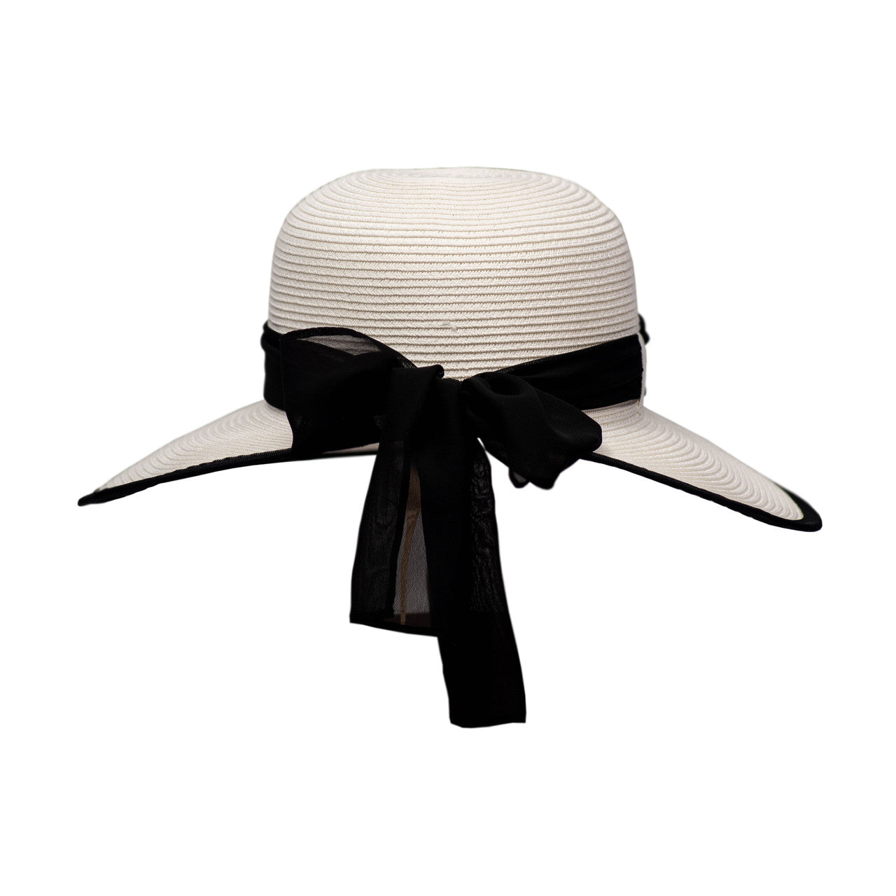 UPF 50+ Cotton Paper 6 inch Flat Brim Hat - Black OSFM